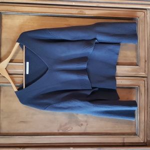 LUXURY FASHION - LIVE THE PROCESS NATURAL CROPPED RIBBED - KNIT  SWEATER BLUE  L